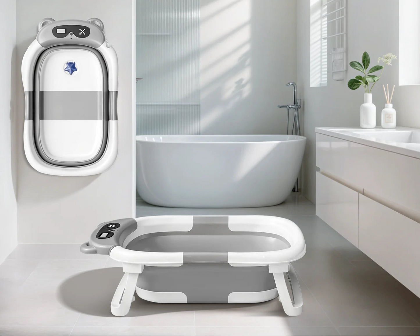 Foldable Baby Bathtub with Cushion