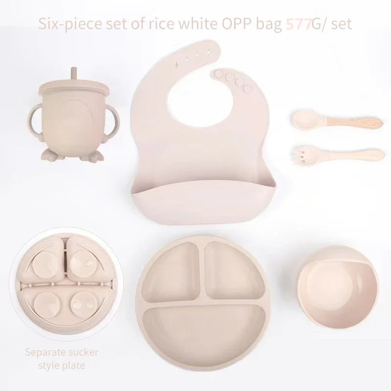 6 PCS Baby Silicone Meal Training Set
