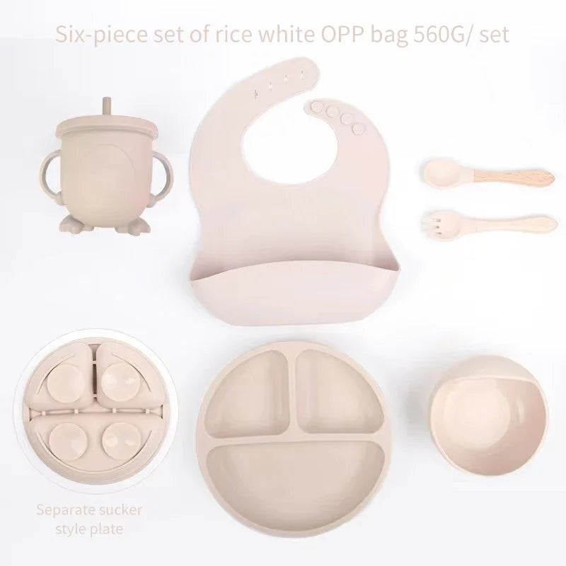 6 PCS Baby Silicone Meal Training Set