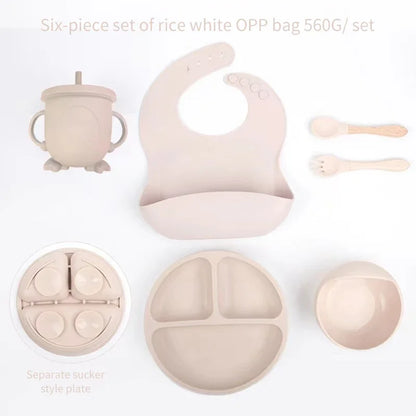 6 PCS Baby Silicone Meal Training Set