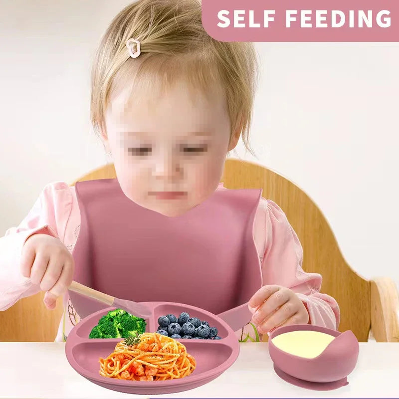 6 PCS Baby Silicone Meal Training Set