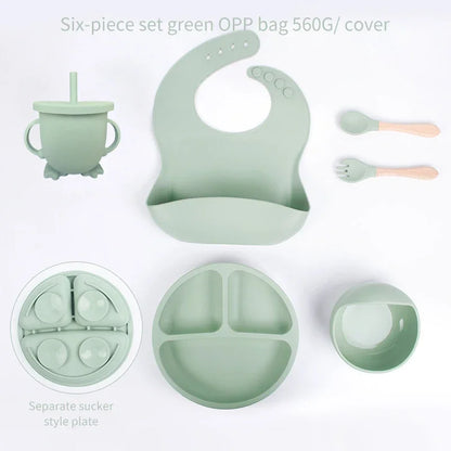 6 PCS Baby Silicone Meal Training Set